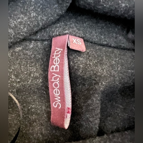 Sweaty Betty black gray colorblock cowl neck drawstring sz XS yoga comfy - Picture 3 of 8